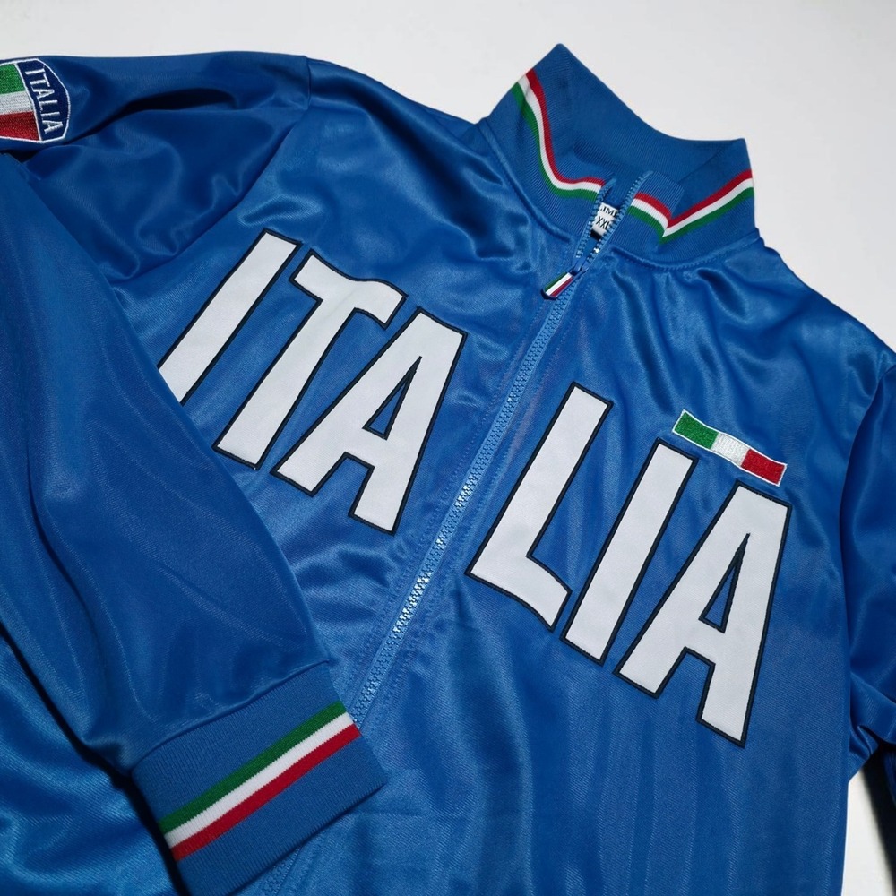 Italia Full Zip Track Jacket Unlimited Blue Mens Size *FITS Medium* Italian